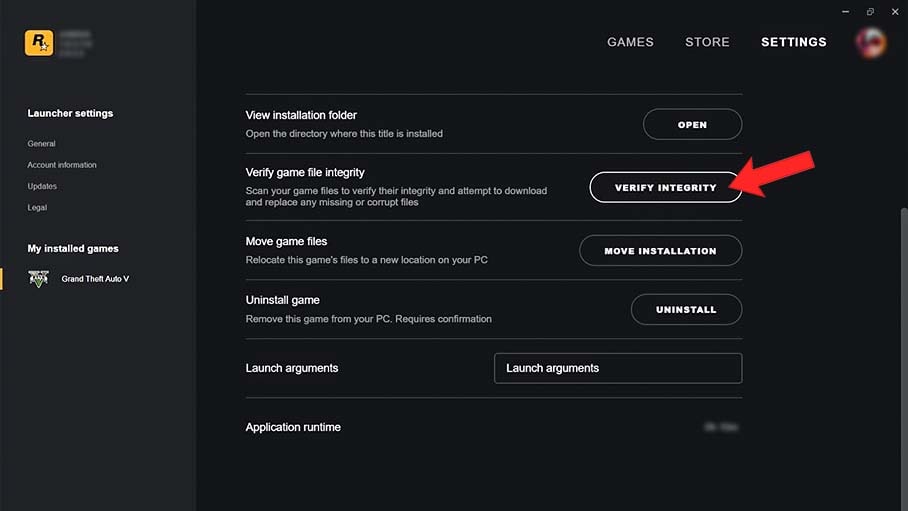 How to Play GTA 5 without errors, verify the integrity of your game in Rockstar Games launcher