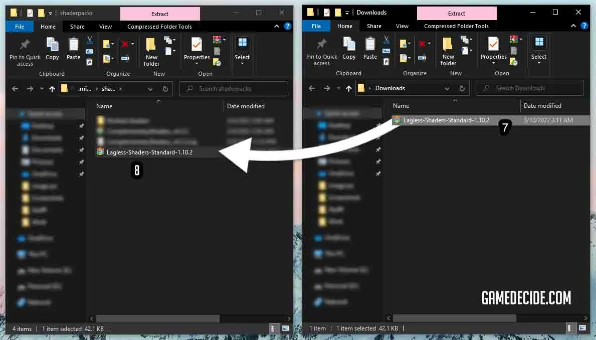 How to Install Shaders in Minecraft Java Edition with OptiFine HD Mod Copy shader pack to Shaders folder in computer.