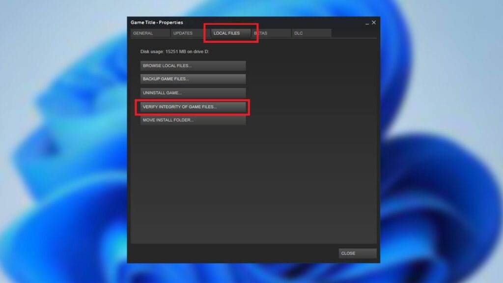 Steam: Verify Integrity of Game