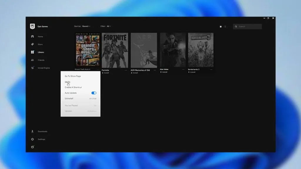 How to Verify Integrity of Game Files Epic Games Launcher: Verify Integrity of Game
