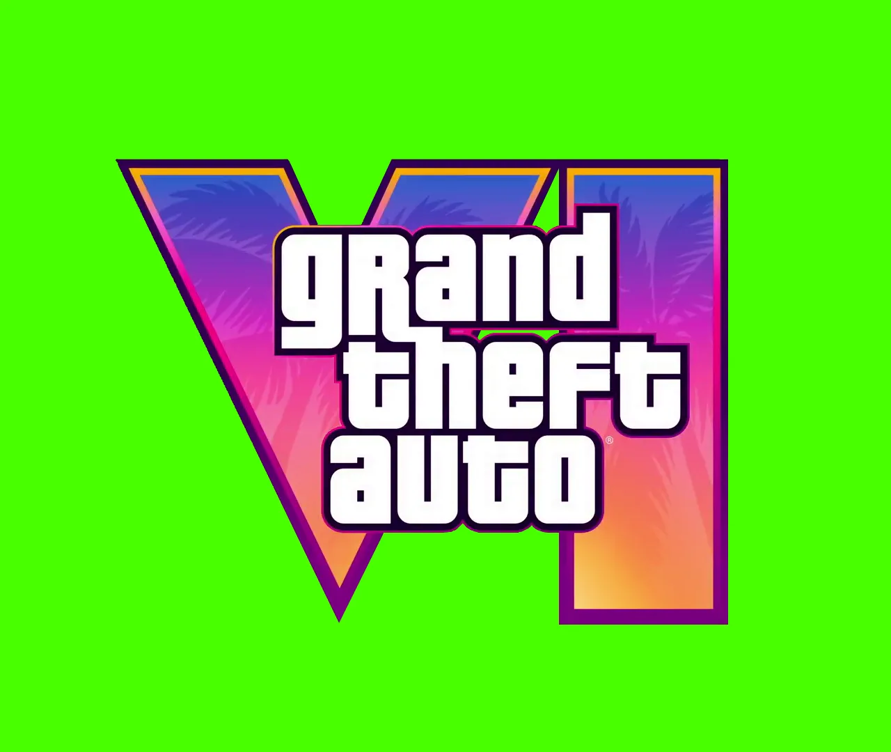 Grand Theft Auto VI transparant greenscreen logo icon, GTA 6 Green Screen Logo free download