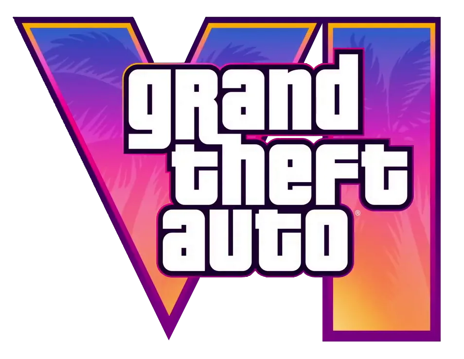 GTA 6 Logo png, green screen icon drawing image wallpaper background vector, SVG, artwork favicon Grand Theft Auto VI (GTA VI) transparent logo free download.