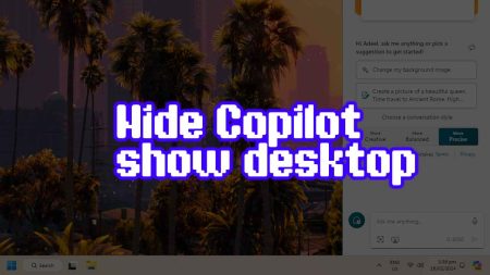 How to hide Copilot icon in taskbar of Windows 11 not showing desktop when clicking on the bottom corner of taskbar and add or remove the Copilot button.