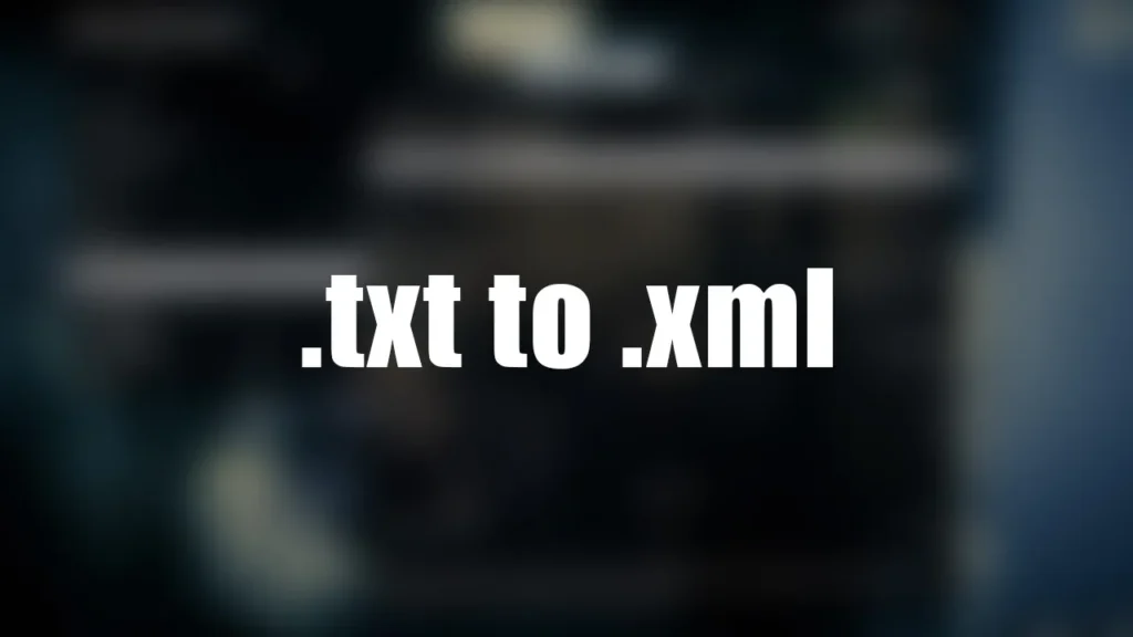 Convert TXT to XML files online with .txt to .xml converter.