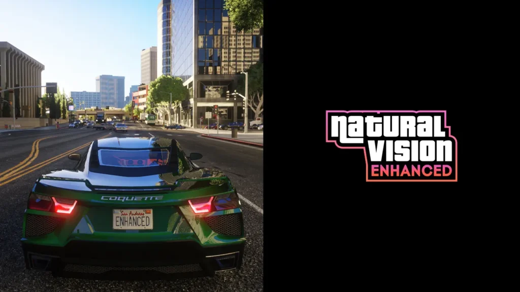 GTA 5 NaturalVision Enhanced download the latest for Grand Theft Auto V Enhanced Edition on PC in parts to upgrade GTA V graphics to look more like GTA 6.