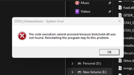 Fix GTA 5 Enhanced Error: bink2w64.dll Missing or Not Found