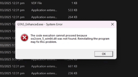 Fix GTA 5 Enhanced System Error: oo2core_5_win64 Not Found