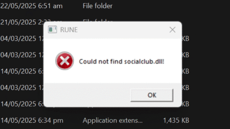 How to Fix GTA 5 Enhanced RUNE Error: Could not find socialclub.dll!