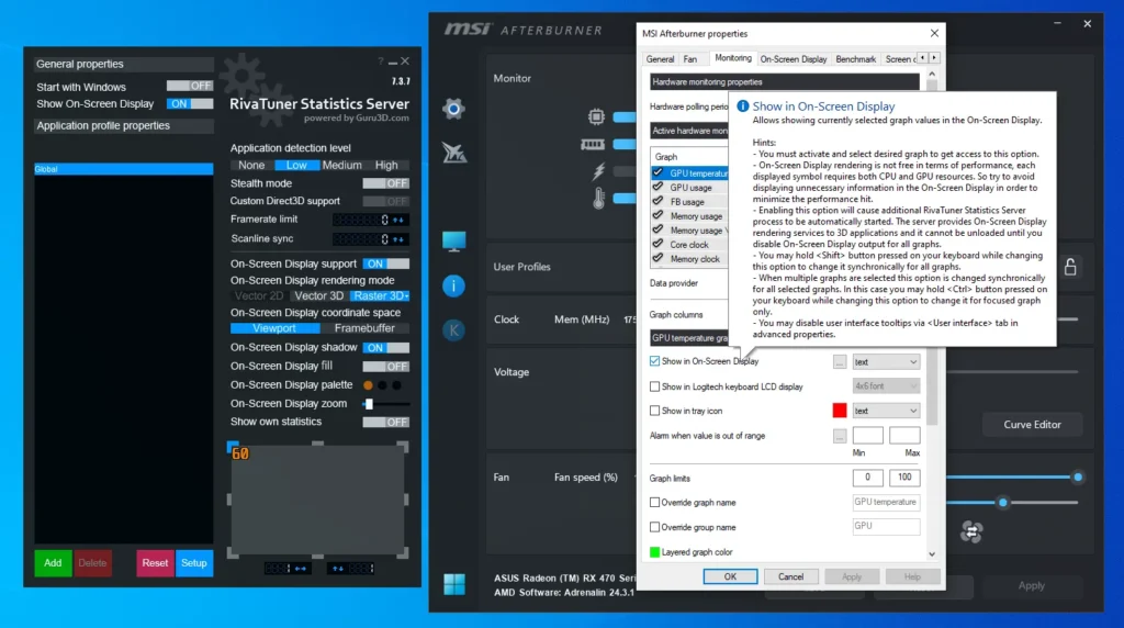 How to Enable FPS Counter Using RivaTuner in MSI Afterburner