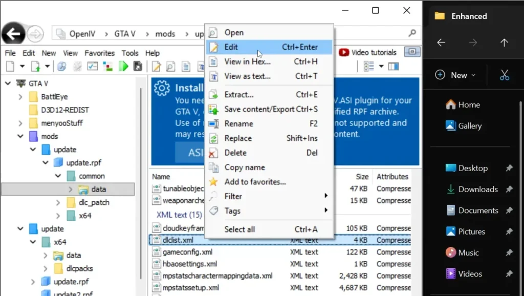 Add GTA 5 DLC Packs in DLCList.xml: Code for RPF Add-ons